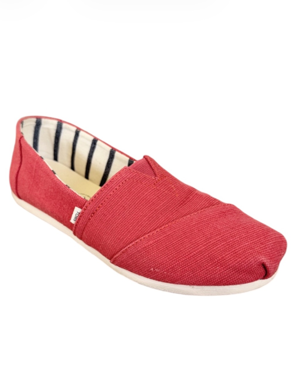 TOMS CloudBound brick red woven slip on style alpargata flat shoes size 7